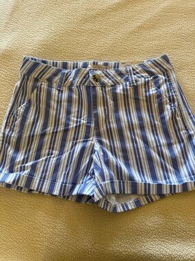 SO Blue and White Striped Women's Shorts